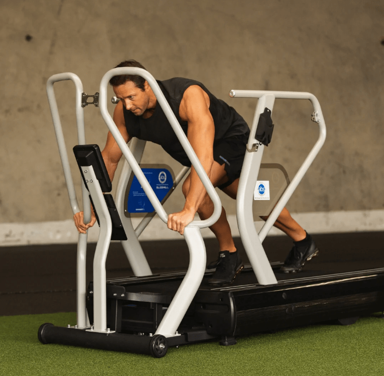 Treadmill with sled online push